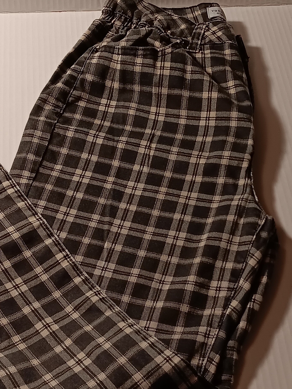 Vanilla Star Black & White Plaid Womens Pants